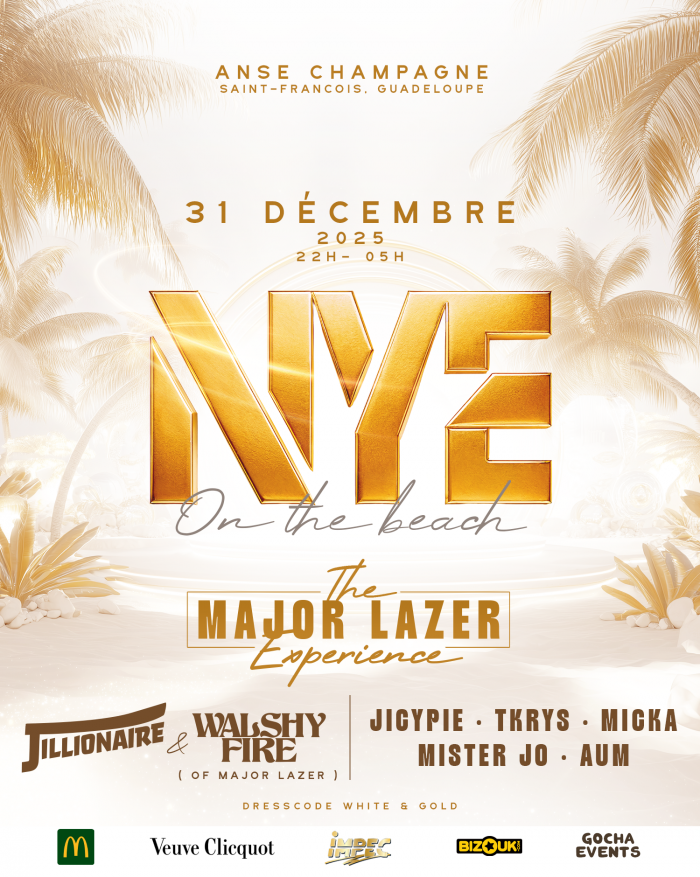NYE On The Beach – The Major Lazer Experience (Saint-François)