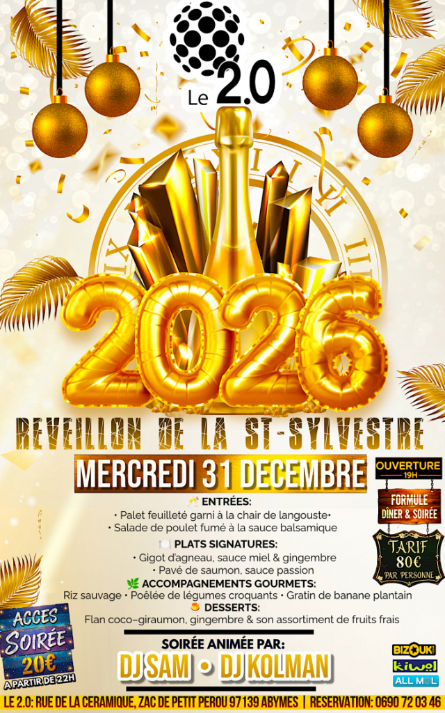 Réveillon de la Saint-Sylvestre au 2.0