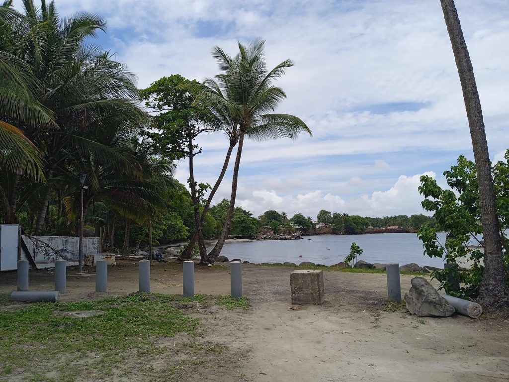 Plage de Roseau à Capesterre-Belle-Eau, cocotiers et anse abritée