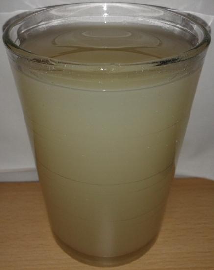 Un verre de jus de corossol, blanc et épais